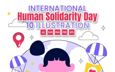 10 International Human Solidarity Day Illustration