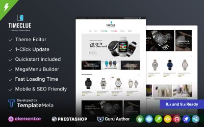 Timeclue - Óra és divatüzlet Prestashop sablon
