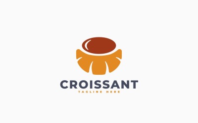 Croissant Coffee Logo Template Design