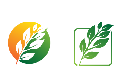 Leaf Logo Template with Gradient Color
