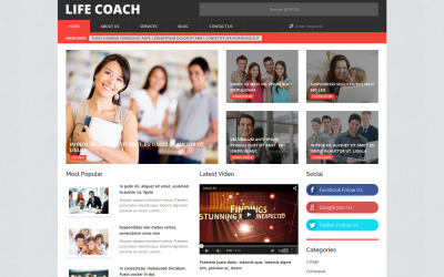 "Life Coach" Responsive WordPress thema №54852
