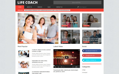 "Life Coach WordPress Theme" Responsive WordPress thema №54852