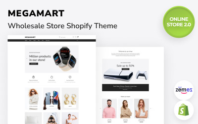 Megamart – Nagykereskedelmi érzékeny online áruház 2.0 Shopify téma