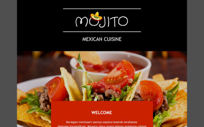 Szablon biuletynu responsywnego restauracji meksykańskiej