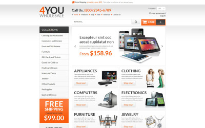Tema Shopify Responsive para Sitio de Tienda para Mayoristas #54840