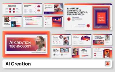 Modèle de présentation PowerPoint sur la technologie de création d&amp;#39;IA