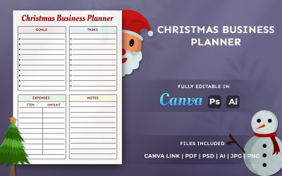 Christmas Business Planner Template | Festive Organizer for Entrepreneurs &amp;amp; KDP Use