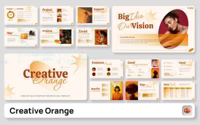 Modèle de présentation PowerPoint polyvalent et créatif orange