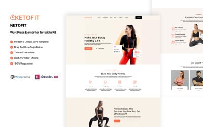 Keto Fit – Egészségügyi és Fitnesz WordPress Elementor Sablonkészlet