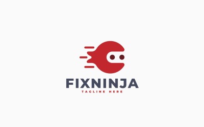 Ninja Wrench Logo Template Design
