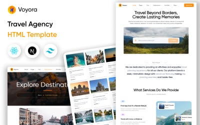 Voyora - 旅行和旅行社 Next.js HTML5 模板