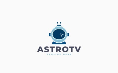 Astronaut TV Logo Template Design