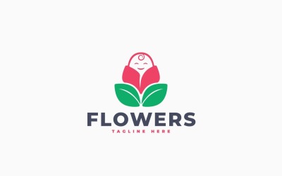 Baby Flower Logo Template Design