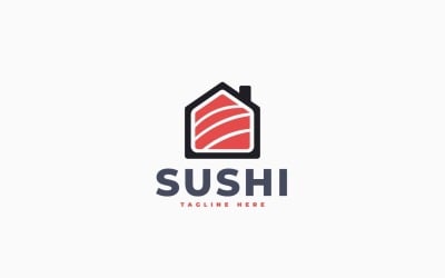 Modèle de conception de logo de restaurant de sushis