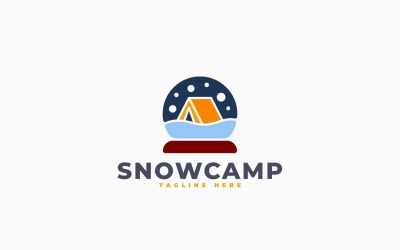 Modello di progettazione del logo del campo di neve