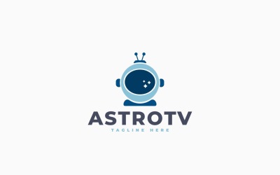 Modelo de design de logotipo para Astronaut TV
