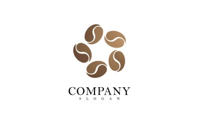 Plantilla de logotipo de granos de café vector 0
