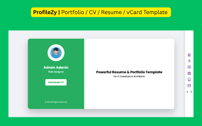 ProfilezyCV – Güçlü CV, Özgeçmiş ve Portföy HTML Şablonu