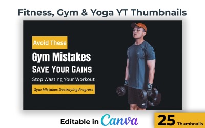 Workout Yoga YouTube Canva Bundle