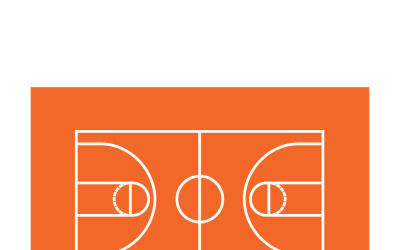 Vectorillustratie van een basketbalveld-indelingslijnpictogram