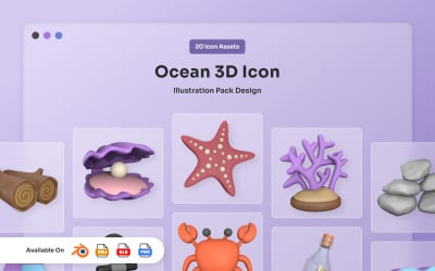 Pack d&amp;#39;icônes Coastal Life 3D