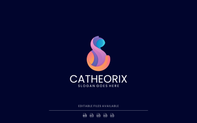 Gradient Modern Cat Logo Design 875