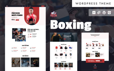 Harcművészetek - Vegyes harcművészetek Boksz Woocommerce WordPress Elementor Sablon