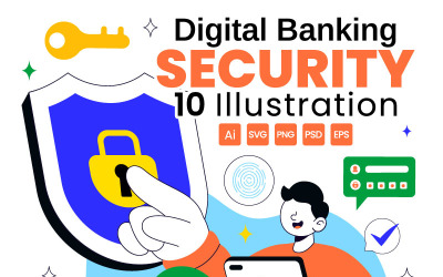 10 Illustraties van digitale bankbeveiliging