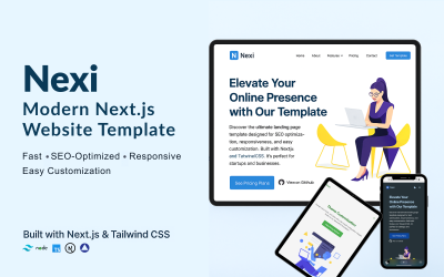 Nexi - šablona webových stránek Next.js pro moderní víceúčelové firmy