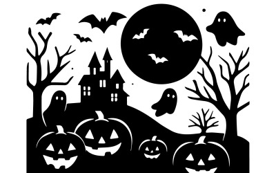 Pompoen Glow Vector Artwork silhouet