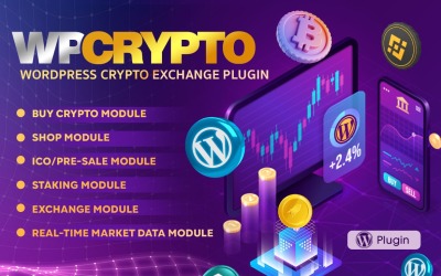 WordPress Kripto Borsası Eklentisi - Ticaret Platformu, Hisse Senedi, Alışveriş, Kripto Satışı, Başlatma Platformu: WPCrypto