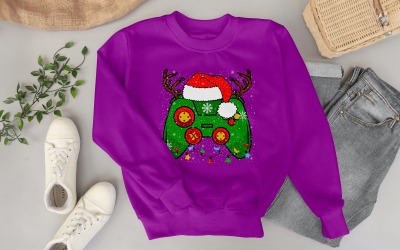 Christmas Gaming Remote T Shirt Design Digital Download Funny Gamer Holiday Graphic For Kids
