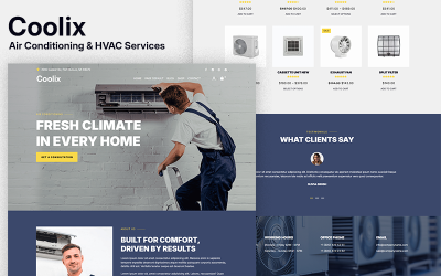 Coolix – Thème WooCommerce pour services de climatisation et CVC