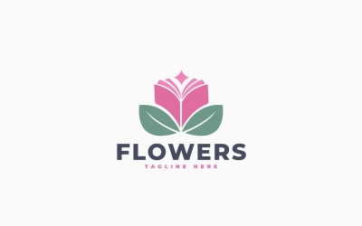 Flower Book Logo Template Design