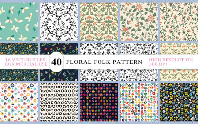 Fondo botánico vintage sin costuras | Vector floral decorativo sin costuras | Vector floral de arte popular