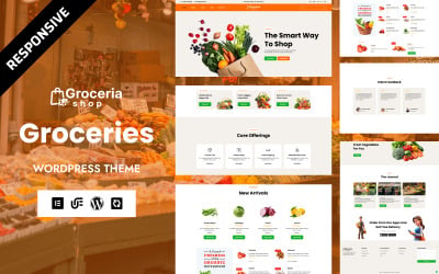 Groceria - Élelmiszerbolt, gyümölcsök és zöldségek WooCommerce WordPress Elementor sablon