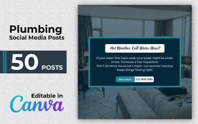 Kit marketing pour la plomberie - Publications sur les réseaux sociaux - Publications Instagram