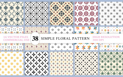 Motif floral géométrique simple | Motif vectoriel floral géométrique, ornement minimal