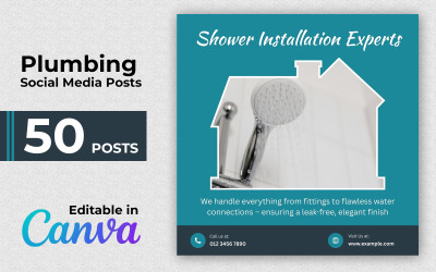 Plumbing Canva Templates - Plumbing Posts - Instagram Post