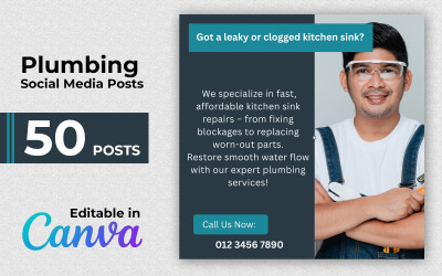 Plumbing Service Post Pack - Plumbing Posts - Instagram Posts