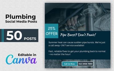 Plumbing Social Kit - Plumbing Posts - Instagram Posts