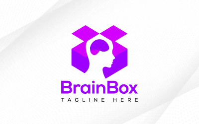 Progettazione del logo della scatola del cervello umano