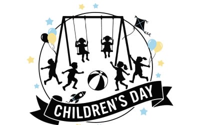 Children Day design silhouette