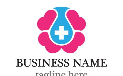 Medical Drop and Heart Logo Template