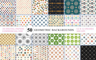 Papel digital geométrico minimalista | Fondo con patrón geométrico sin costuras | Patrón de formas abstractas