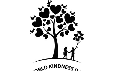 silhouette vector art illustration for World Kindness Day