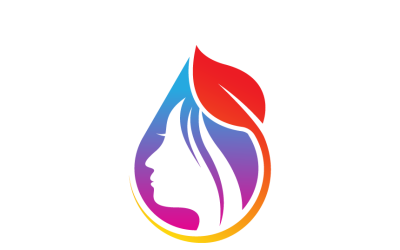Woman Face with Water Drop Concept Logo Template
