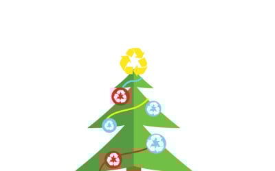 Eco-Friendly Recycle Christmas Tree Green Holiday Icon