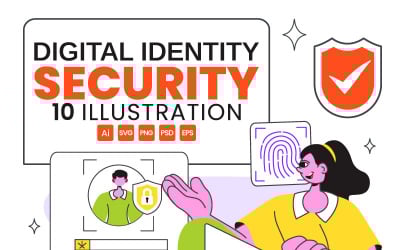 10 Ilustrações de Segurança de Identidade Digital