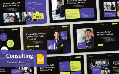 Blue Green Business Consulting Google Slides Template